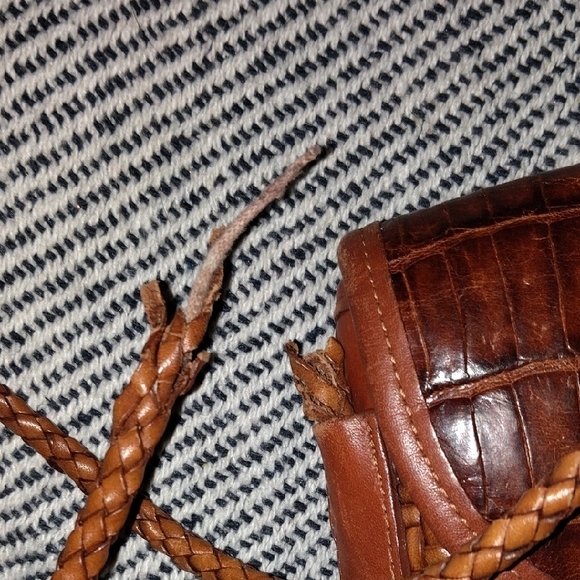 Brighton Brown Woven Leather Crossbody Bag. Rehab Bag. - Picture 8 of 8